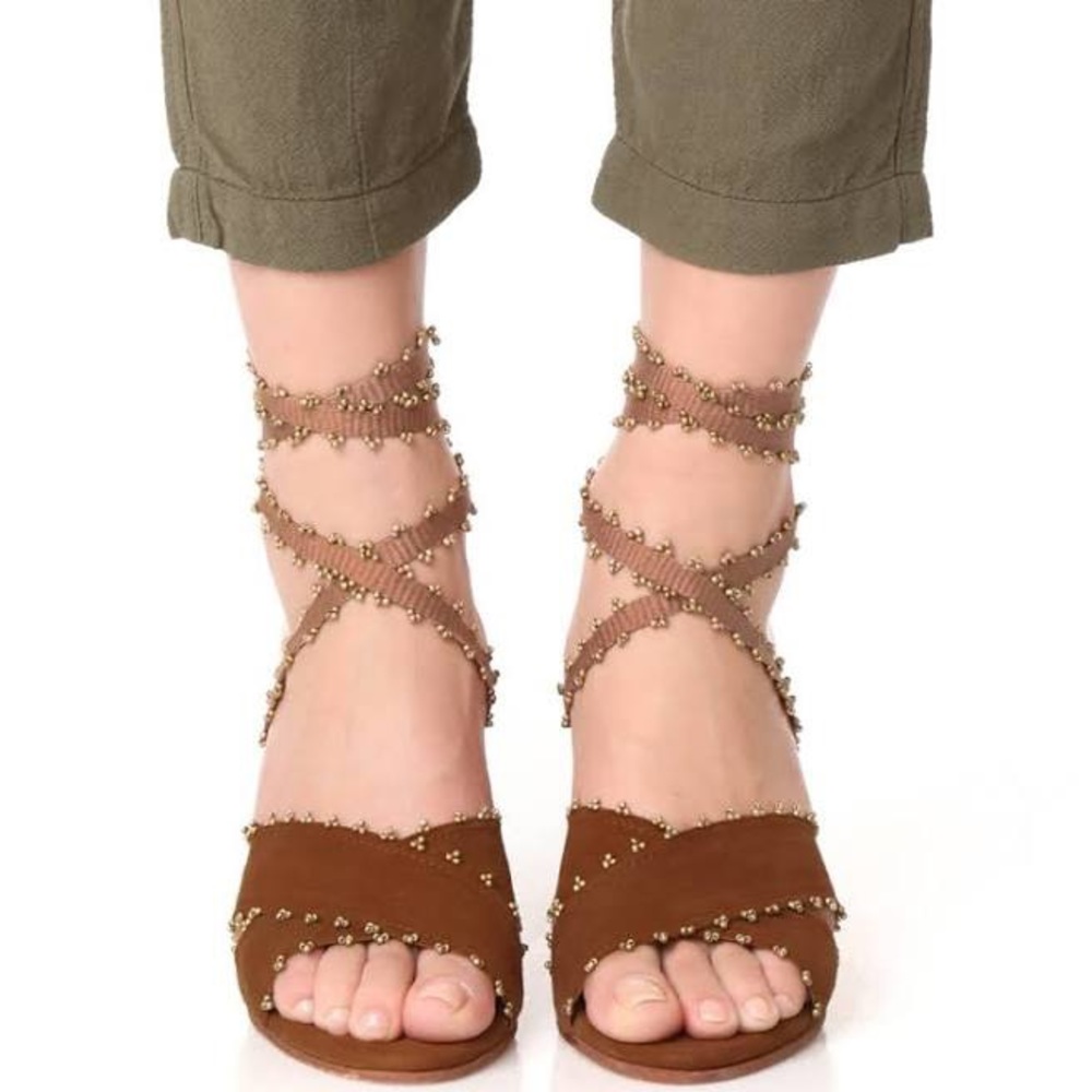 Ulla Johnson strapping block heel sandals.